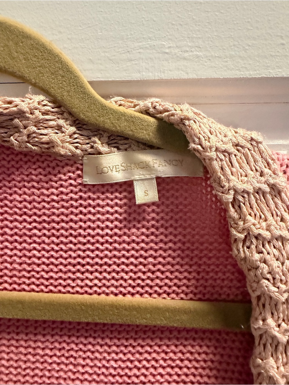 LoveShackFancy Pink and Cream Striped Knit Duster Cardigan - Picture 3 of 3